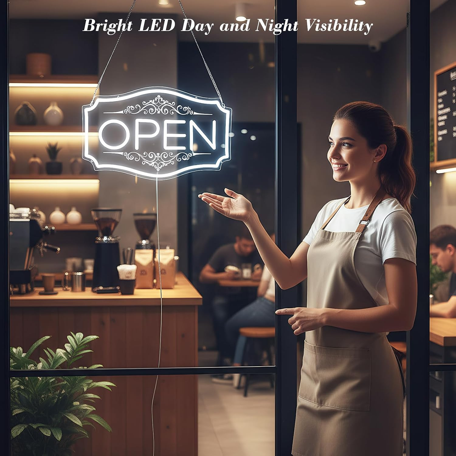 Open Sign for Business, LED Dimmable Neon Open Sign with 12V/2A Adapter, 16.5&Prime; X