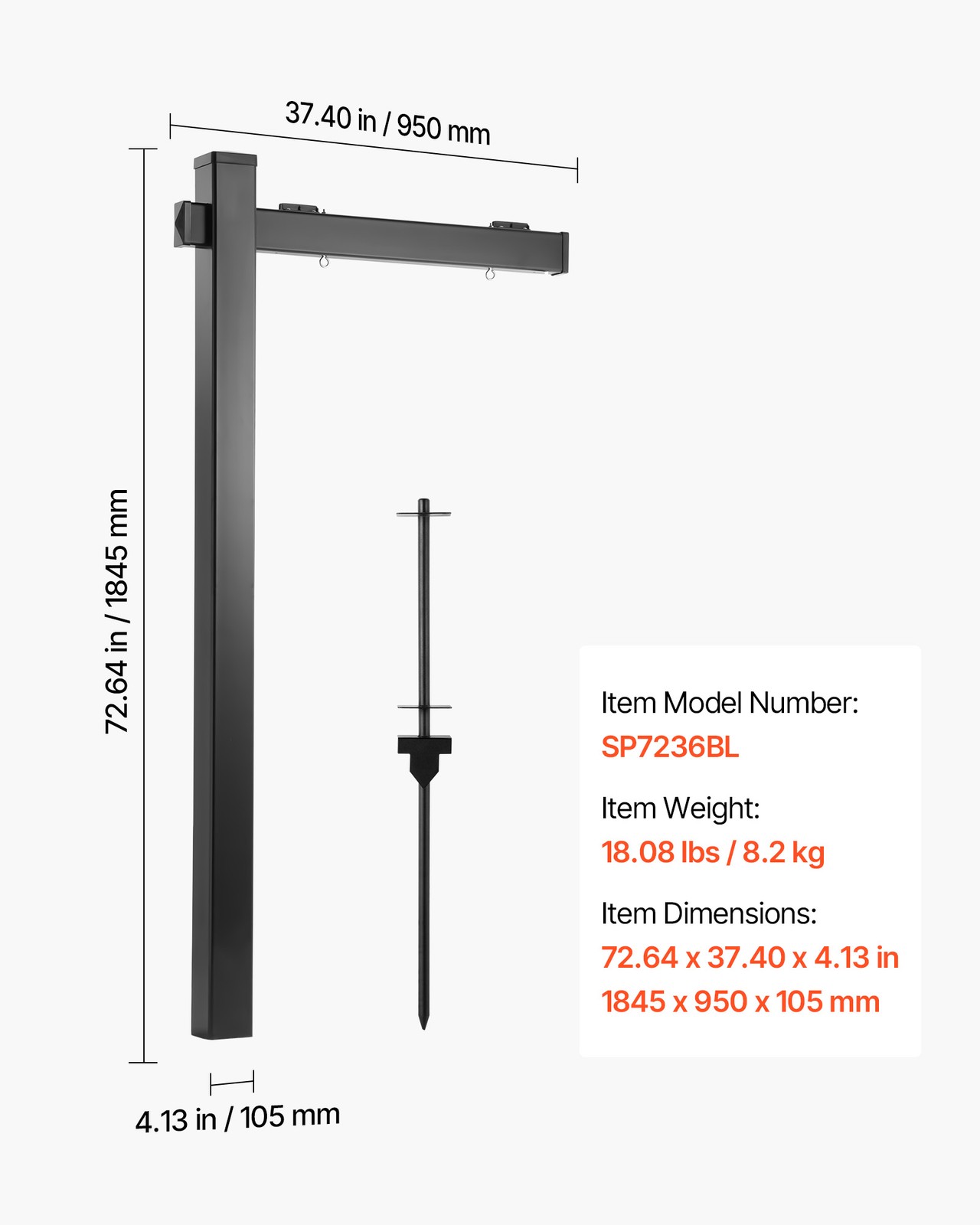 VEVOR Real Estate Sign Post PVC Realtor Yard Sign Holder 6 ft Black for Outdoor