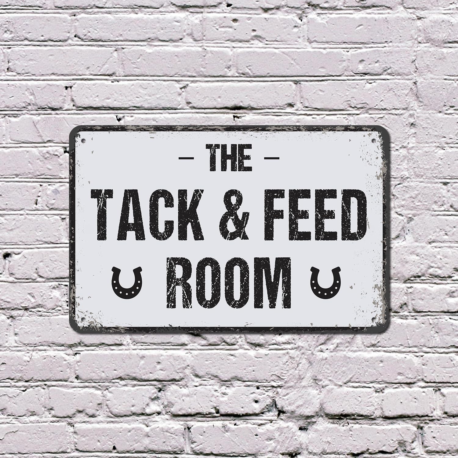 Tack And Feed Room (2 Pack) 8 Inch x 12 Inch Novelty Plastic Sign Saddles Bri…