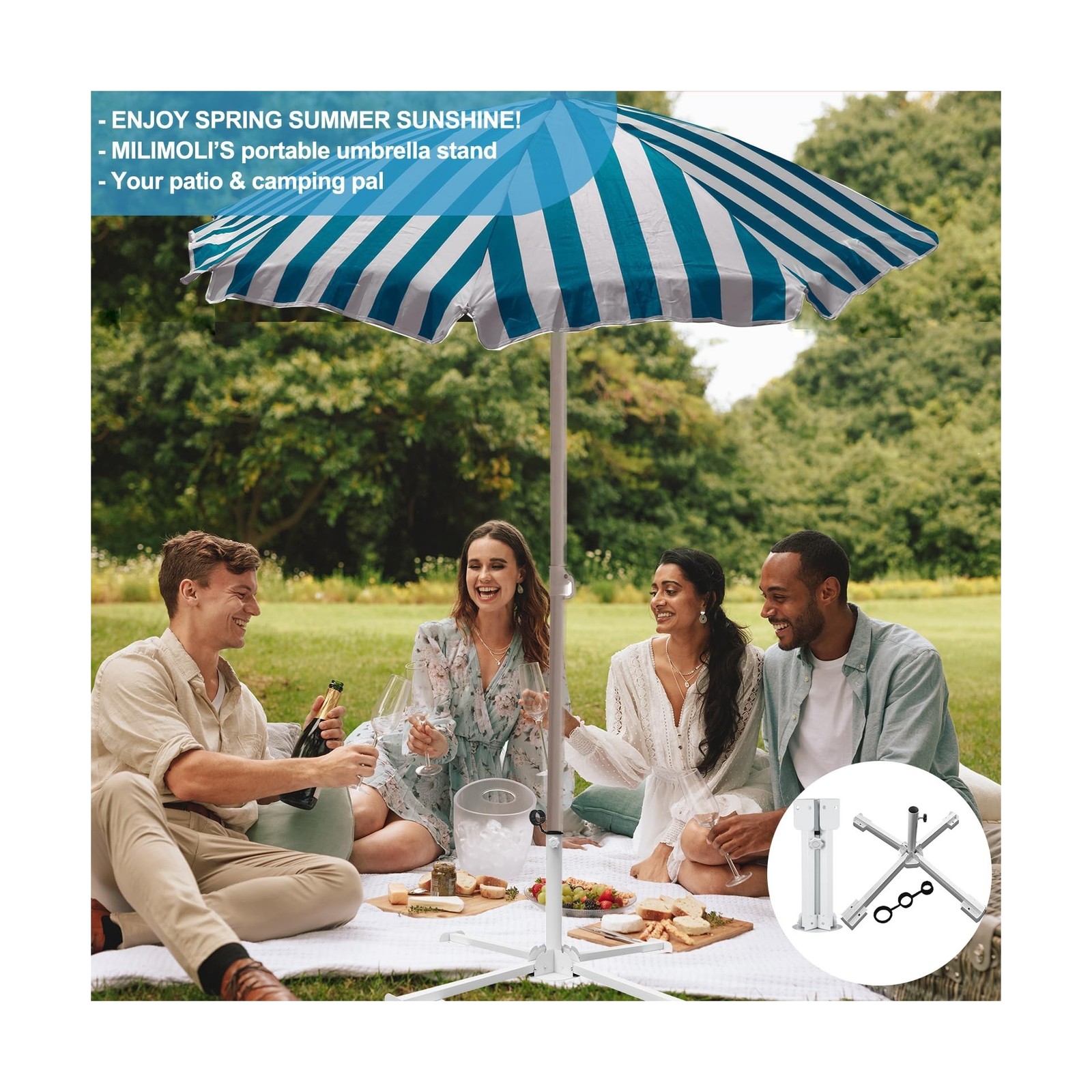Foldable Portable Beach Umbrella Stand-Portable Patio Umbrella Base… Fast Ship