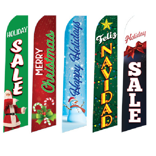 Holiday Christmas Replacement Swooper Feather Flag 12FT Seasonal Sale Sign