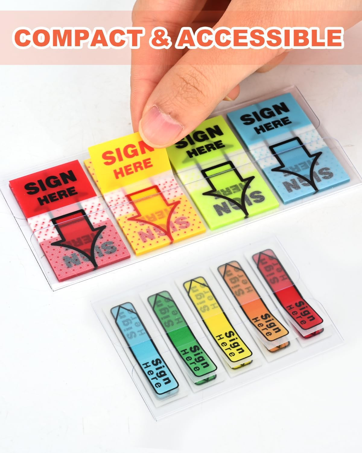 2 Styles Sign Here Sticky Tabs, 500 Pcs Sign Here Post It Flags, Signature Tags