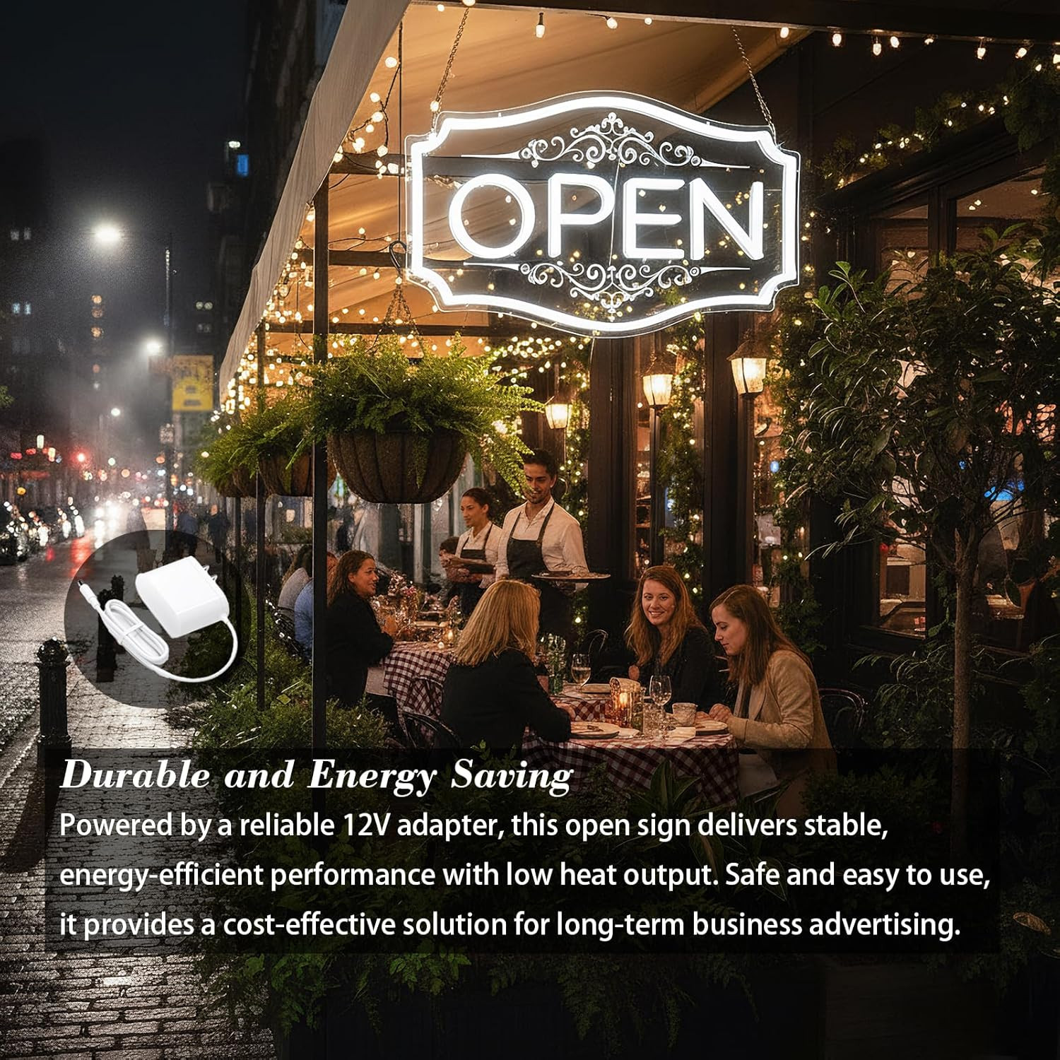 Bright LED Open Sign 22&Prime; x 13&Prime; – Dimmable Neon for Storefronts & Windows