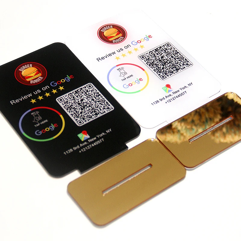 Google Review Sign Custom QR Code Scanning NFC Plate Stand Business LOGO Signs