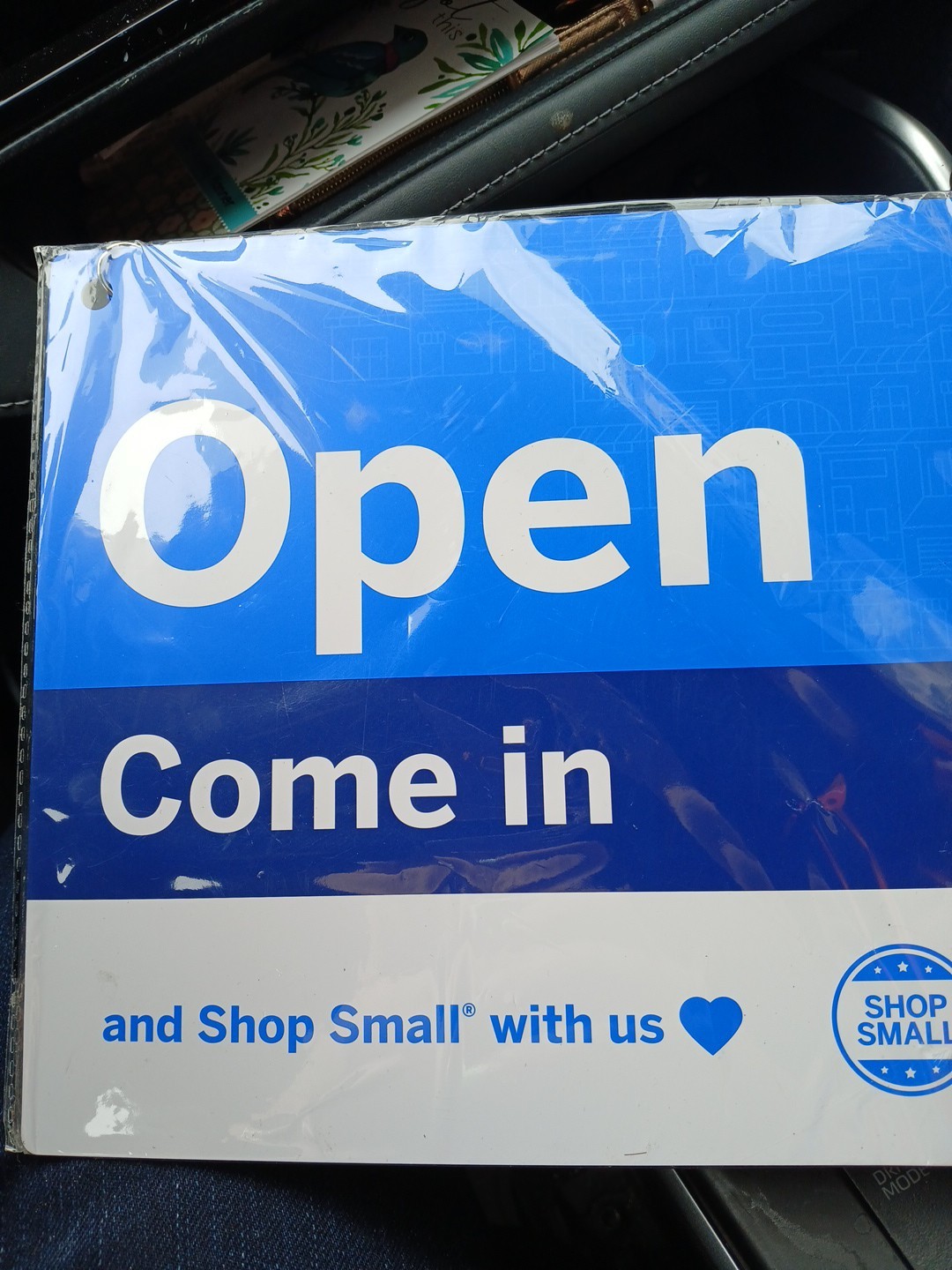 Open and Closed Blue Sign Reversible 11&Prime; x 8.5&Prime; Hanging Hardware. New