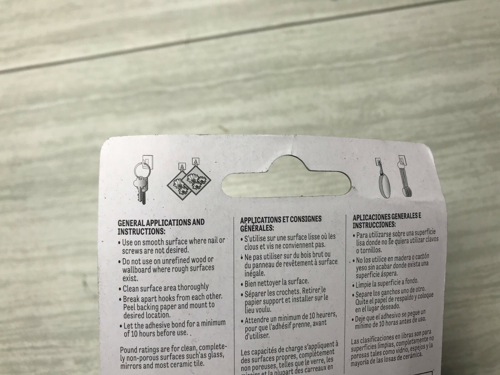 6 PC White Adhesive Plastic Utility Hook