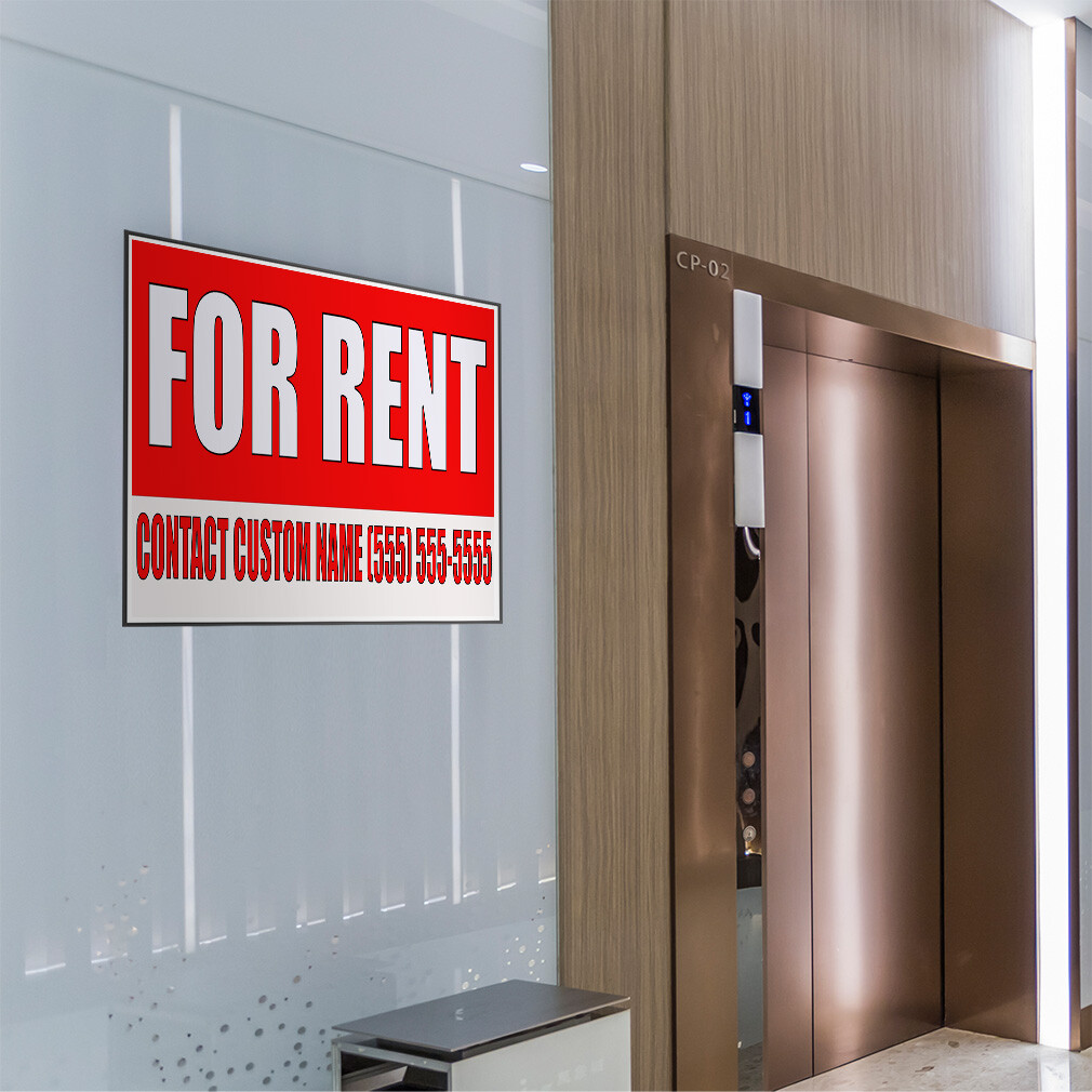 Decal Stickers For Rent Custom Name Phone Number Red Vinyl Store Sign Label