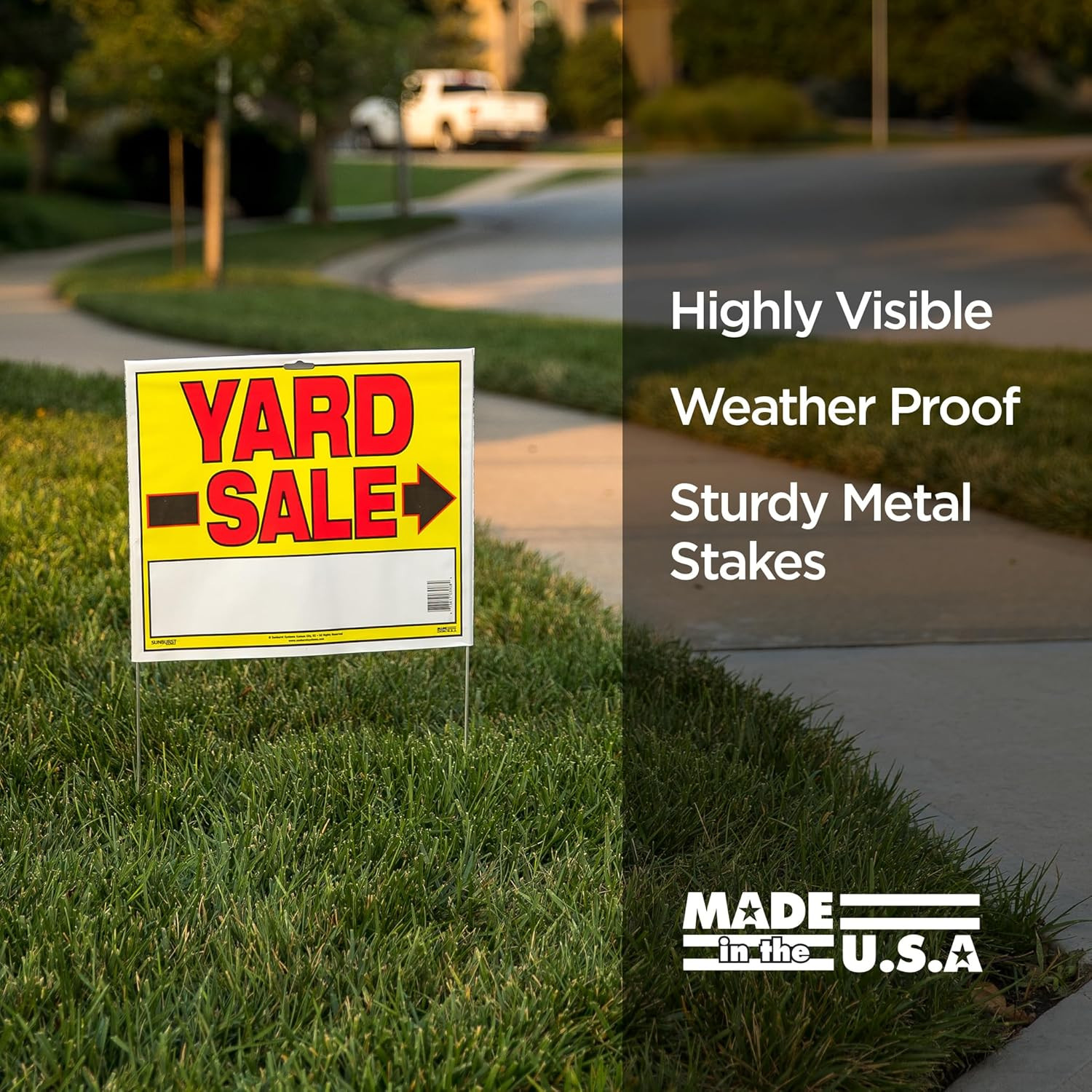 Double Sided Yard Sale Sign with Metal Stake 10 Pack 22 X 14 Yellow Red
