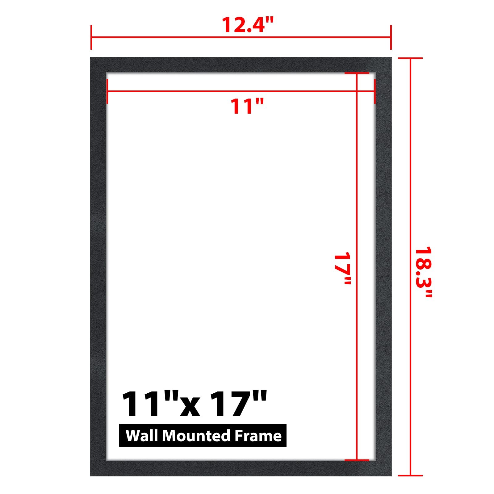 VAIIGO 11&Prime;x 17&Prime; Self Adhesive Magnetic Sign Holder, 11&Prime;x17&Prime; 10Pack, Black