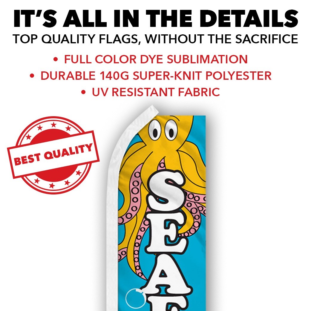 Seafood Advertising Swooper Feather Flutter Flag Restaurant Food
