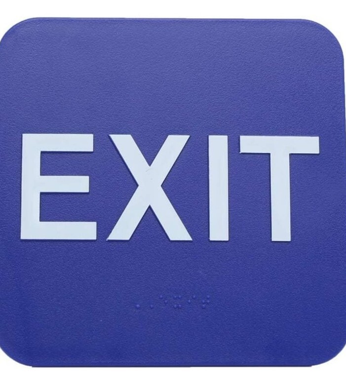 ADA Signage Blue Braille Exit Sign 6×6 A.D.A. By Don-Jo