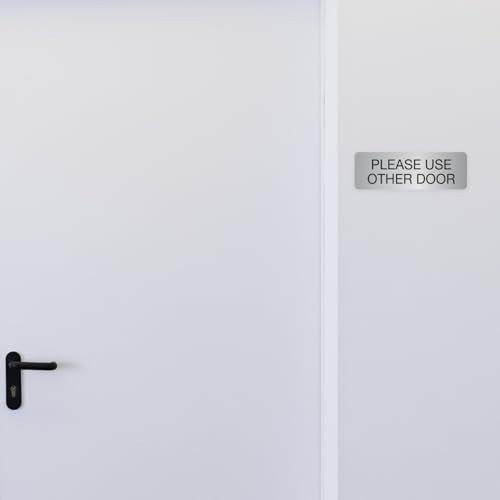 Please Use Other Door Sign 3×9 Silver Adhesive Acrylic Door Wall Mount For