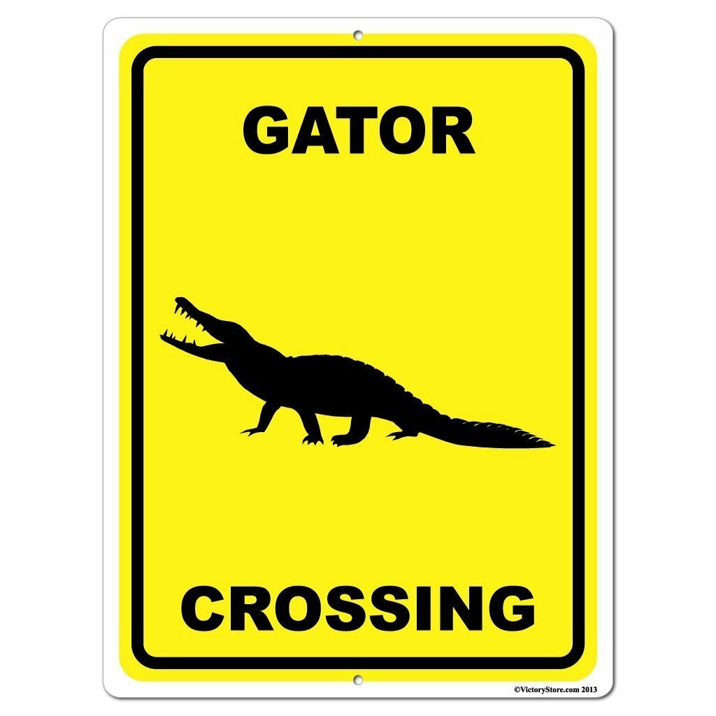 Gator Crossing Sign or Sticker – Multiple Size & Material Options!
