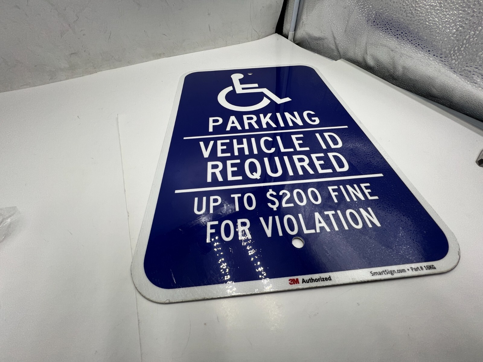 (Qty 3) SmartSign 16KG Parking Vehicle ID Required Up to $200 Fine For Violation