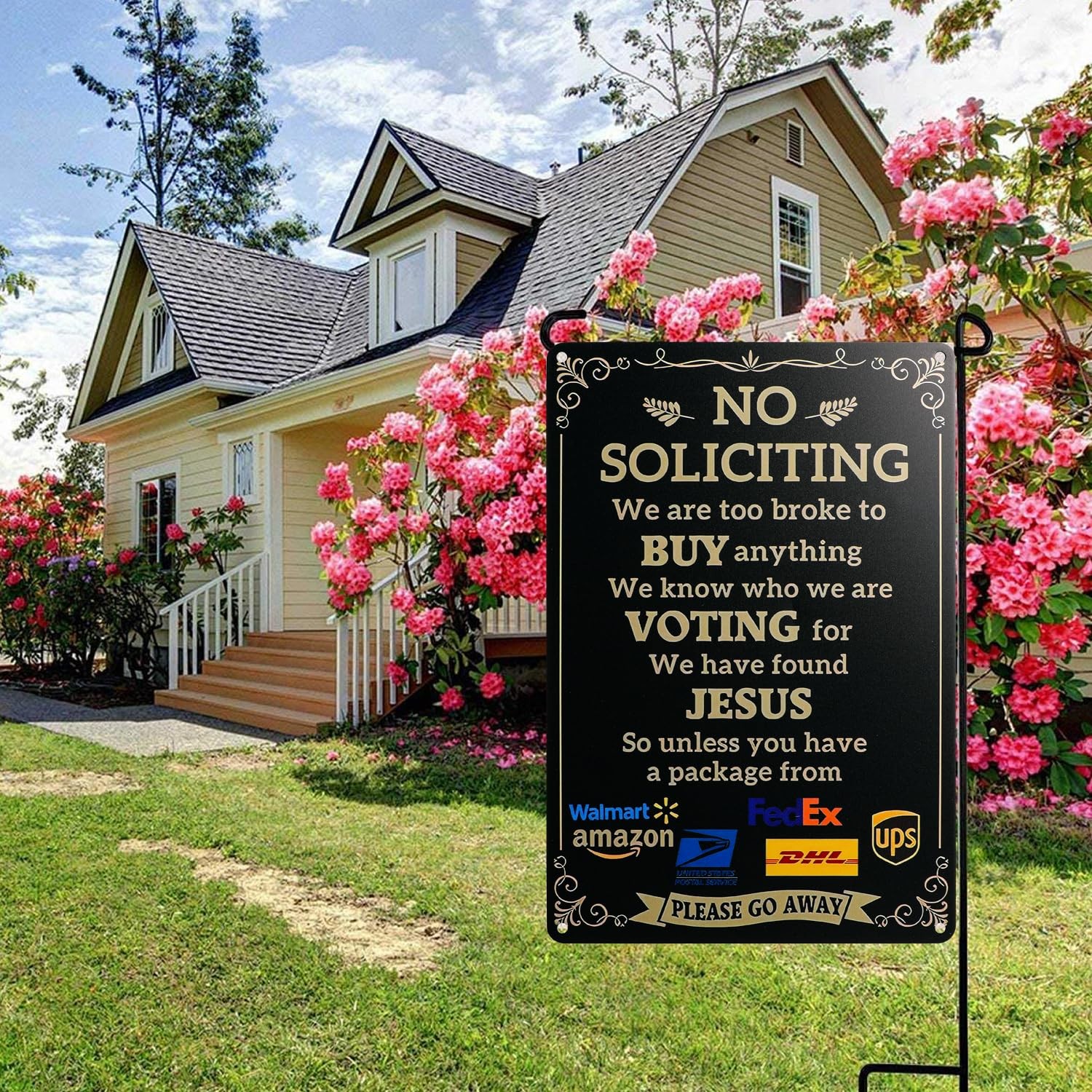 No Soliciting Sign for House Front Door Funny No Soliciting Signs for Home -A…