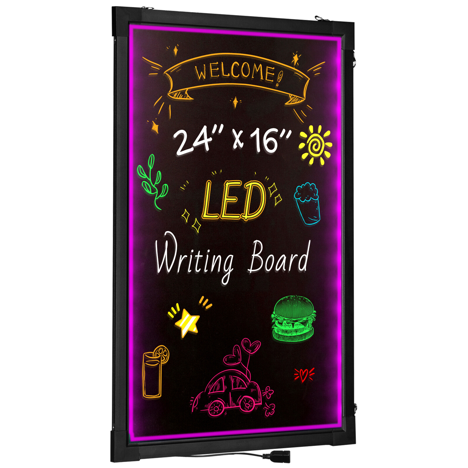 VEVOR LED Message Writing Board 24&Prime;x16&Prime; Illuminated Erasable Lighted Chalkboard