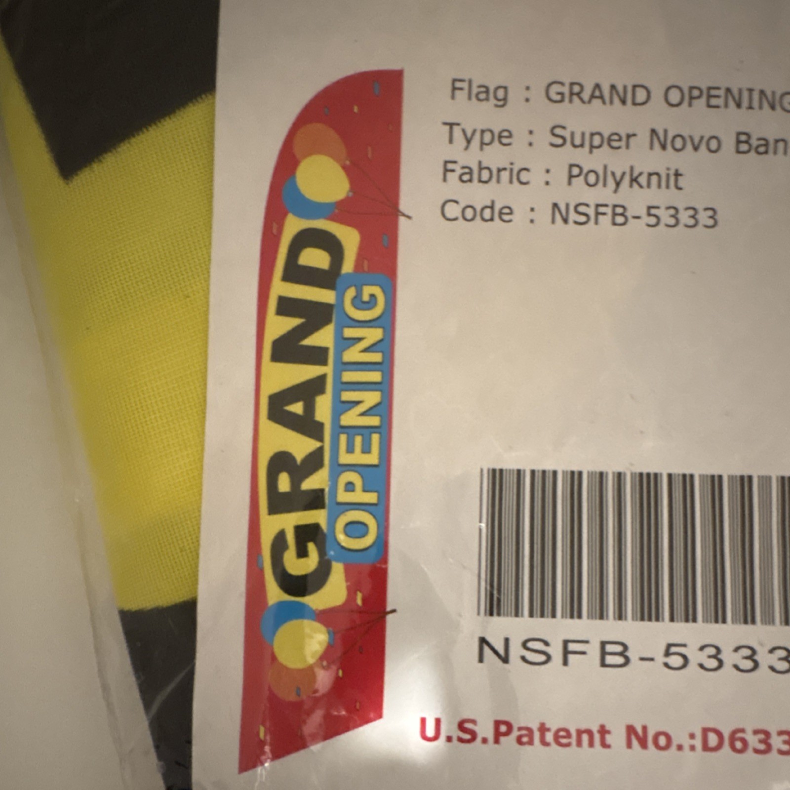 Super Novo Banner NSFB-5333 Polyknit Yellow Black Red Blue