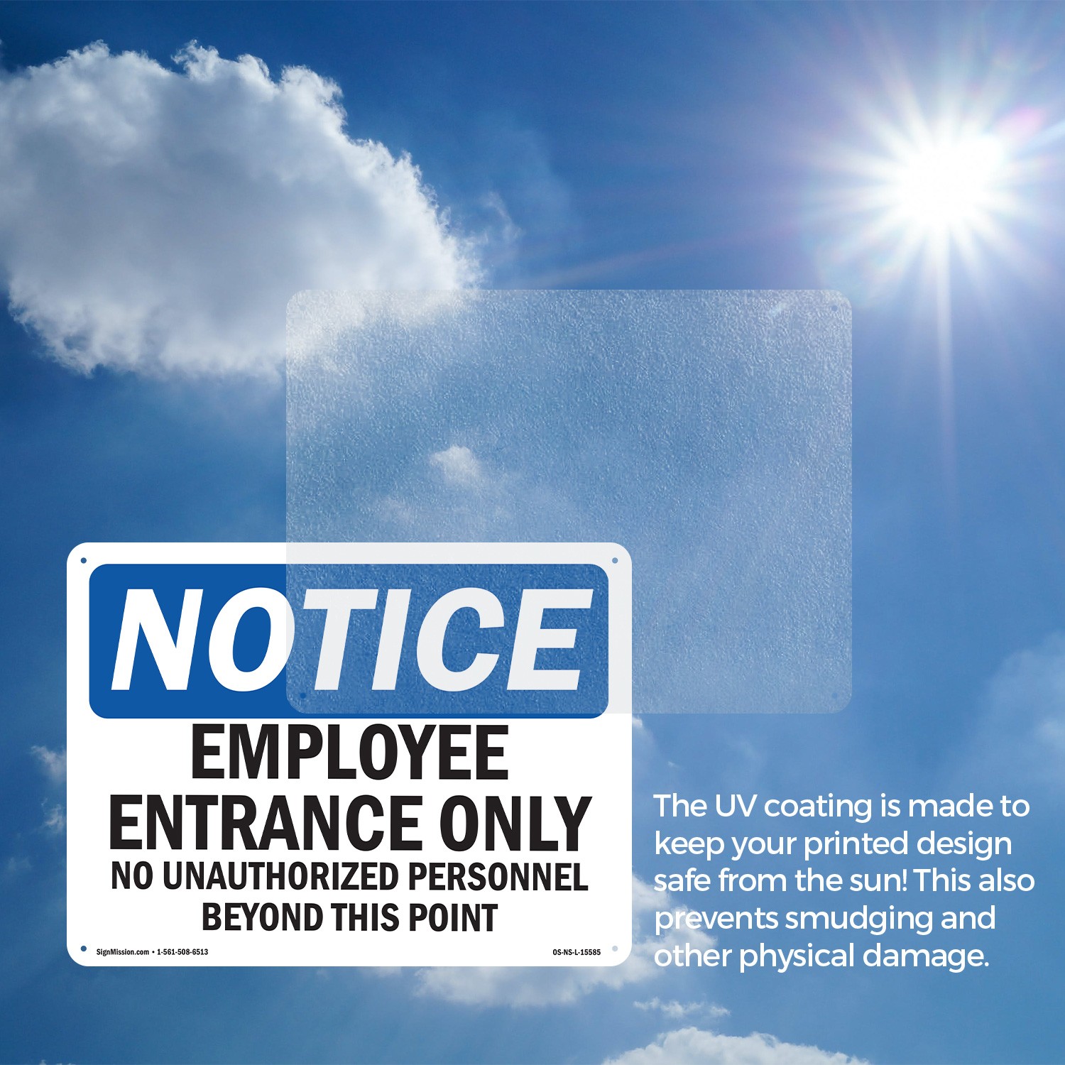 Employee Entrance Only OSHA Notice Sign Metal, Plastic, Or Decal – 5 or 10 Pack