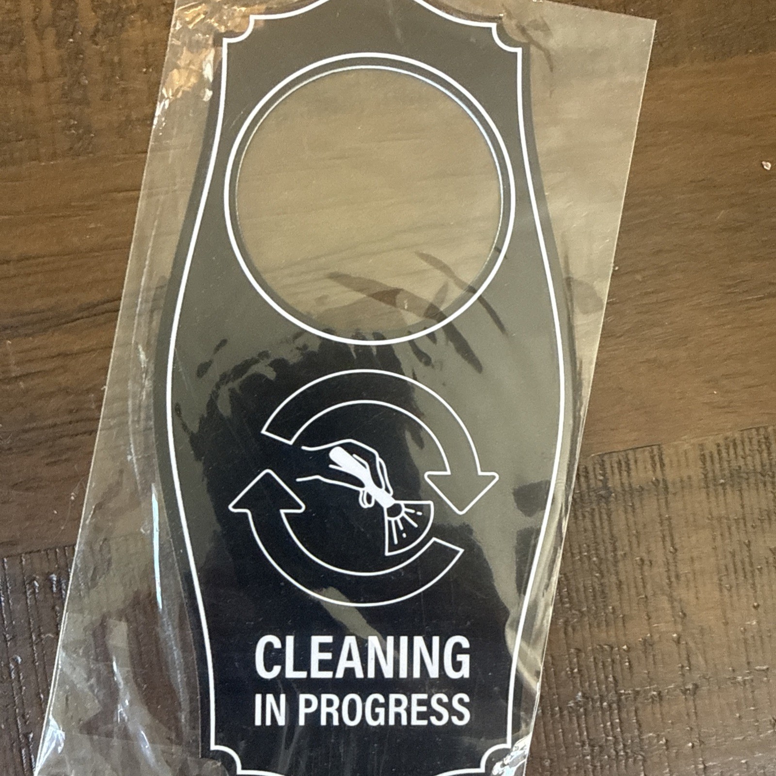Signs ByLITA Cleaning in Progress Door Hanger – Black 4&Prime; x 8&Prime;