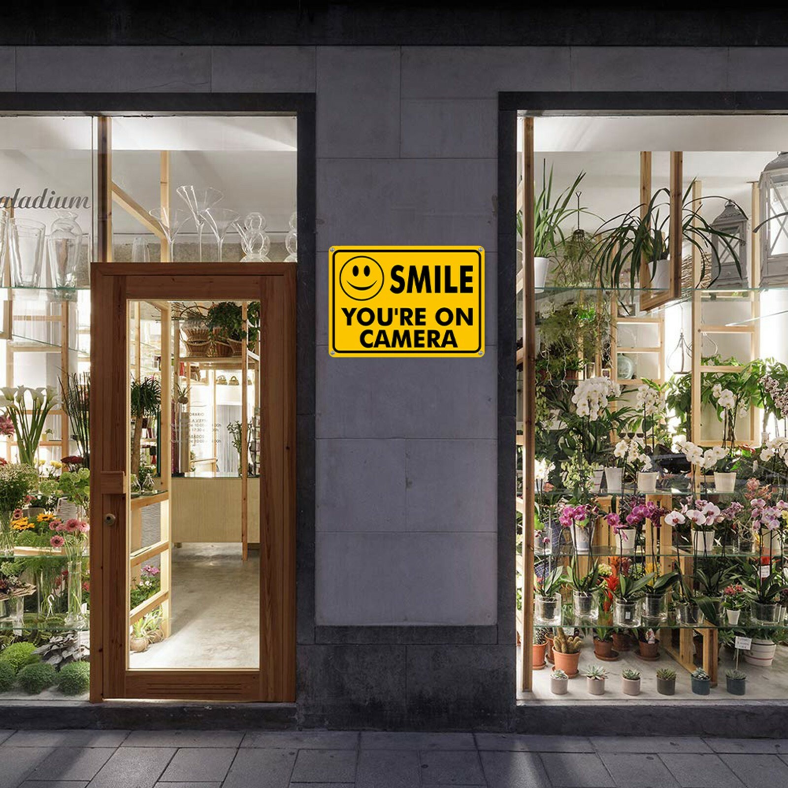 2 SMILE YOU&rsquo;RE ON CAMERA Yellow Business Security Sign CCTV Video Surveillance