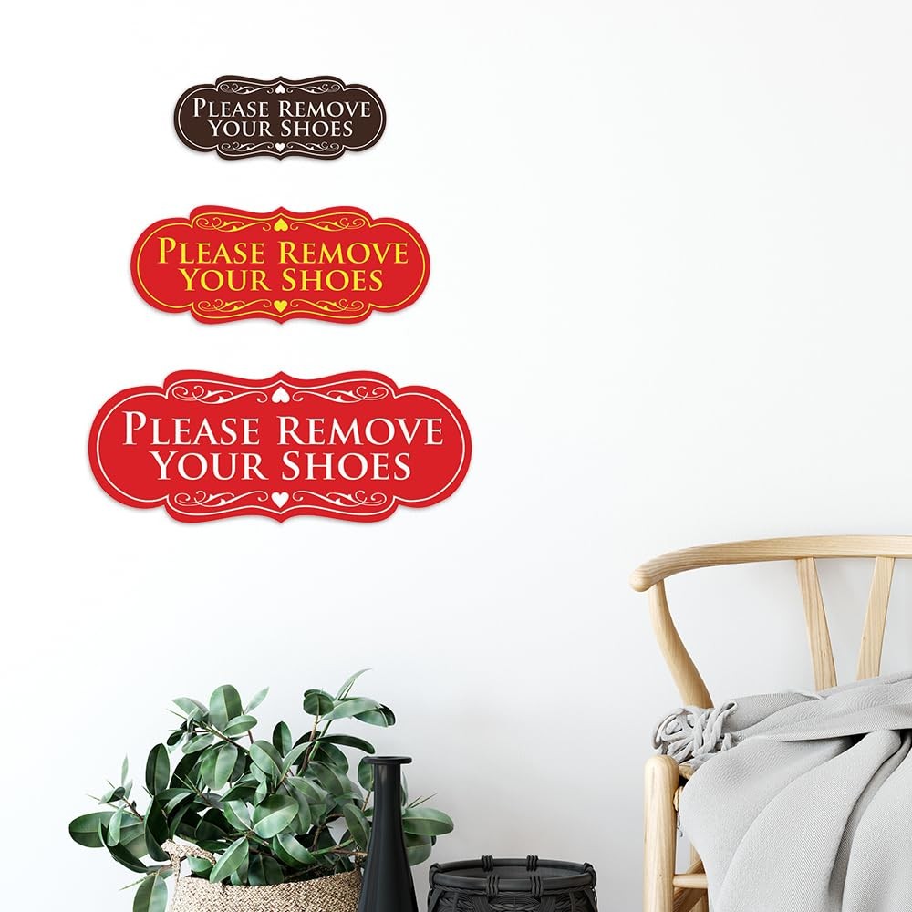 Please Remove Your Shoes Sign Home Entryway Wall Door Decor Black Gold