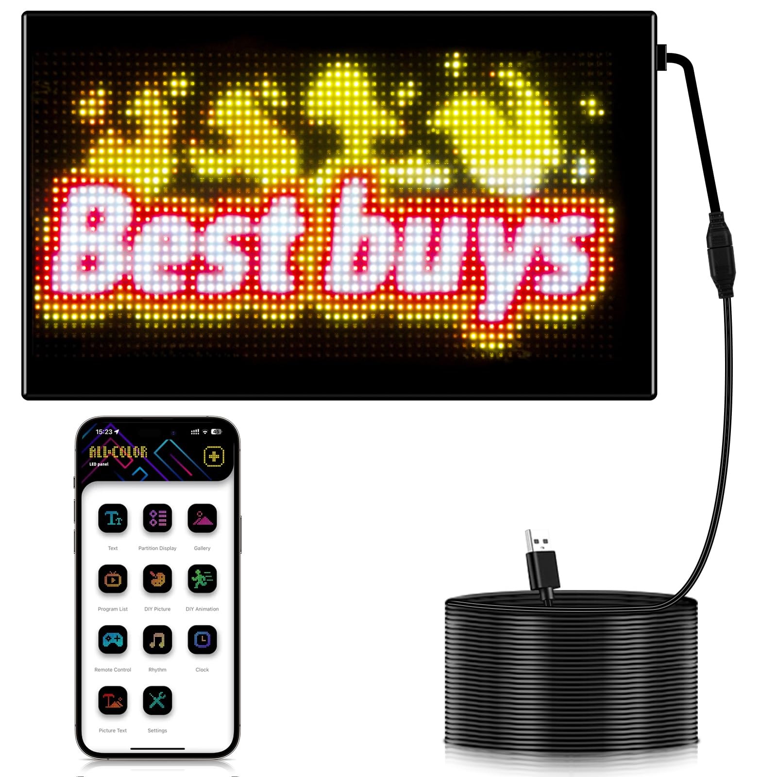 Flexible LED Display Screen, IP65 Waterproof PU+FPCB Material, Remote & App C…