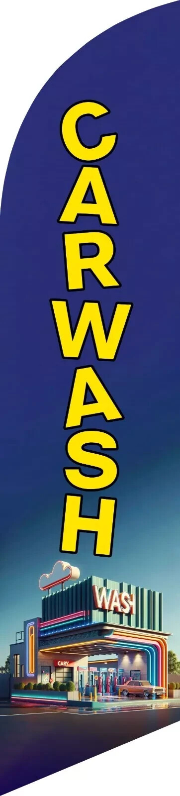 Car Wash Advertising Feather Flag Swooper Sign Car Wash 3