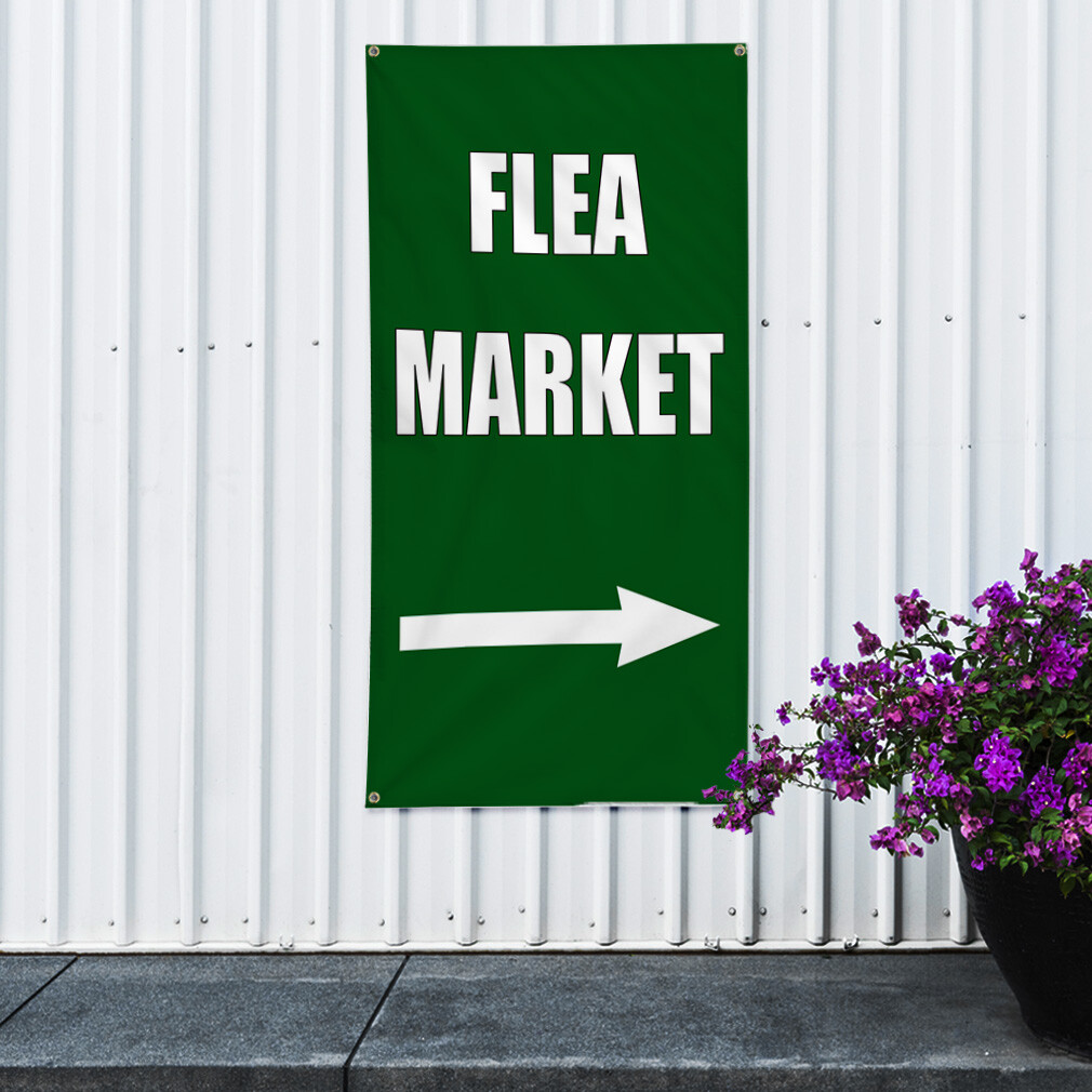 Vertical Vinyl Banner Multiple Sizes Flea Market P Retail Outdoor