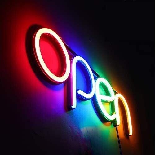 Led Open Sign16x6 Inch Open Sign Business with Multiple Colors Flashing Modes