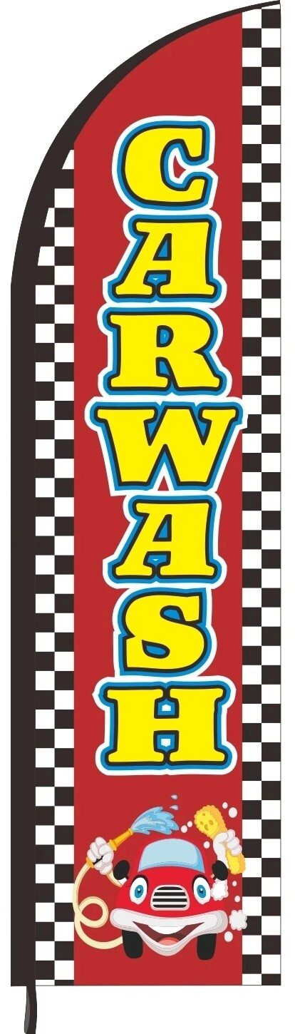 2x6ft Car Wash Feather Flag – Swooper Bow Banner 50 X 200 cm Outdoor Advertising