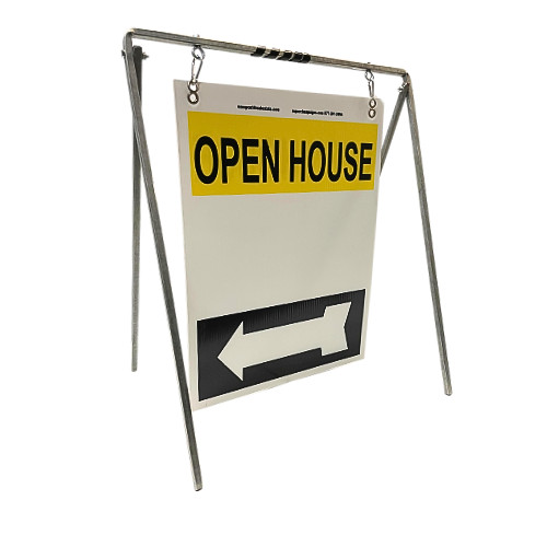 Real Estate Open House Sign Kit Metal A-Frame 5-Pack Yellow White Black Swinger