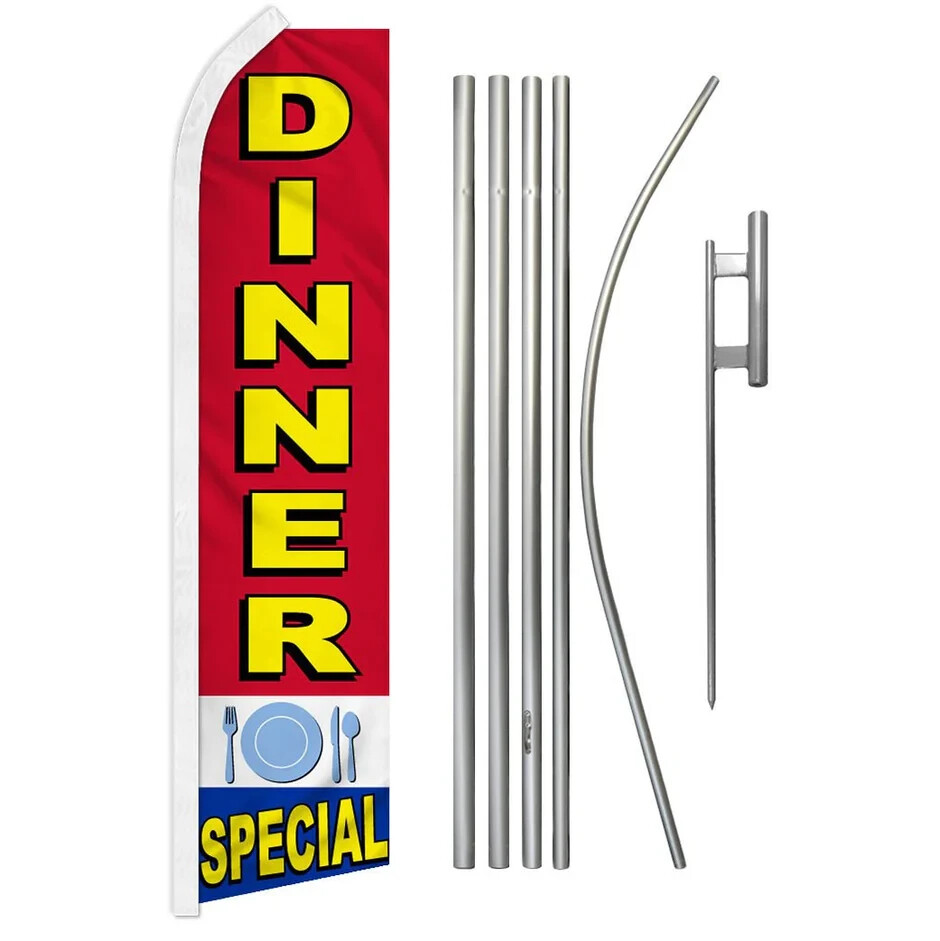 Dinner Special Swooper Advertising Flag & Pole Kit