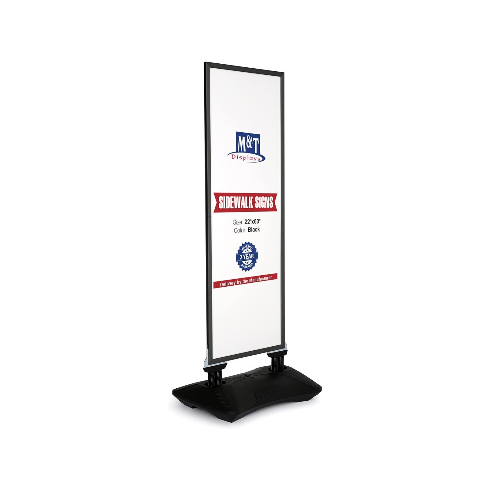 Windpro Slim Wind Resistant Outdoor Pavement Sidewalk Sign Holder 22&Prime;x60&Prime; Black
