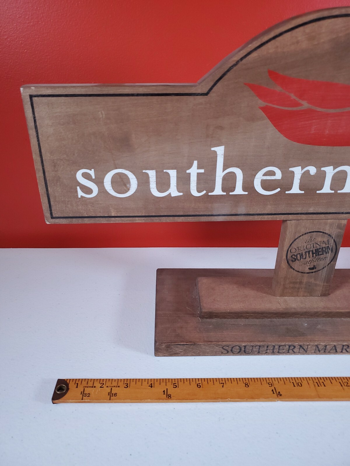 SOUTHERN MARSH Wooden Store Display Sign Red Duck, Clothing Used Fixture [CB22]