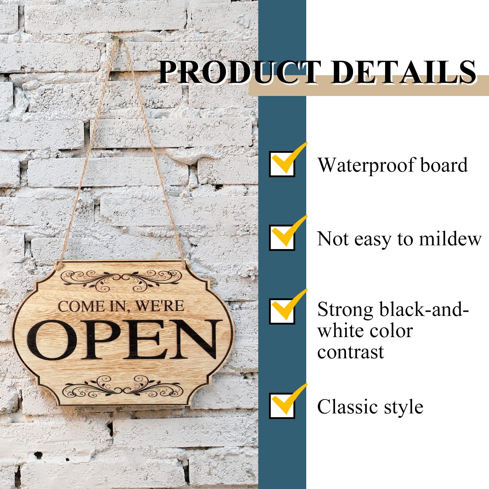 Open Closed Sign for Business, 11 x 8 Waterproof Double Sided Come In or Clos…