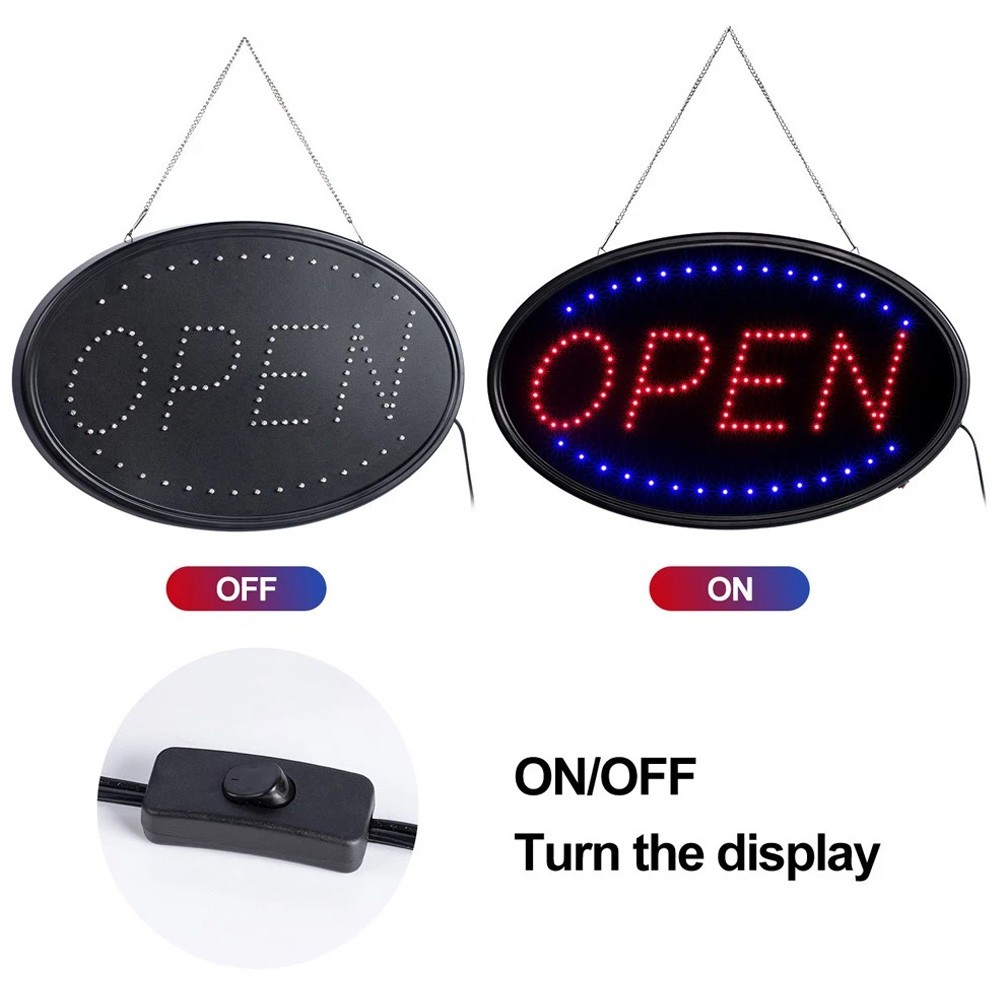 OPEN Business Sign Animated Motion Ultra Bright Store LED Neon Light with ON/OFF