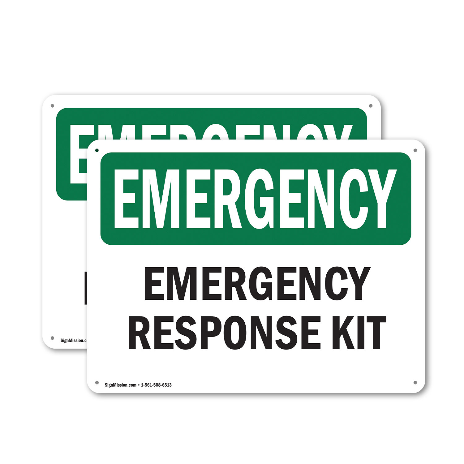 (2 Pack) Response Kit OSHA Emergency Sign Decal Metal Plastic