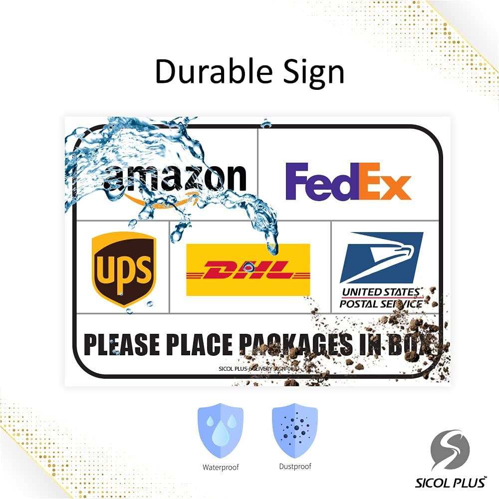 Package Delivery Signs (02 pack) Package Delivery Stickers size 10 x 7 Inches Ov
