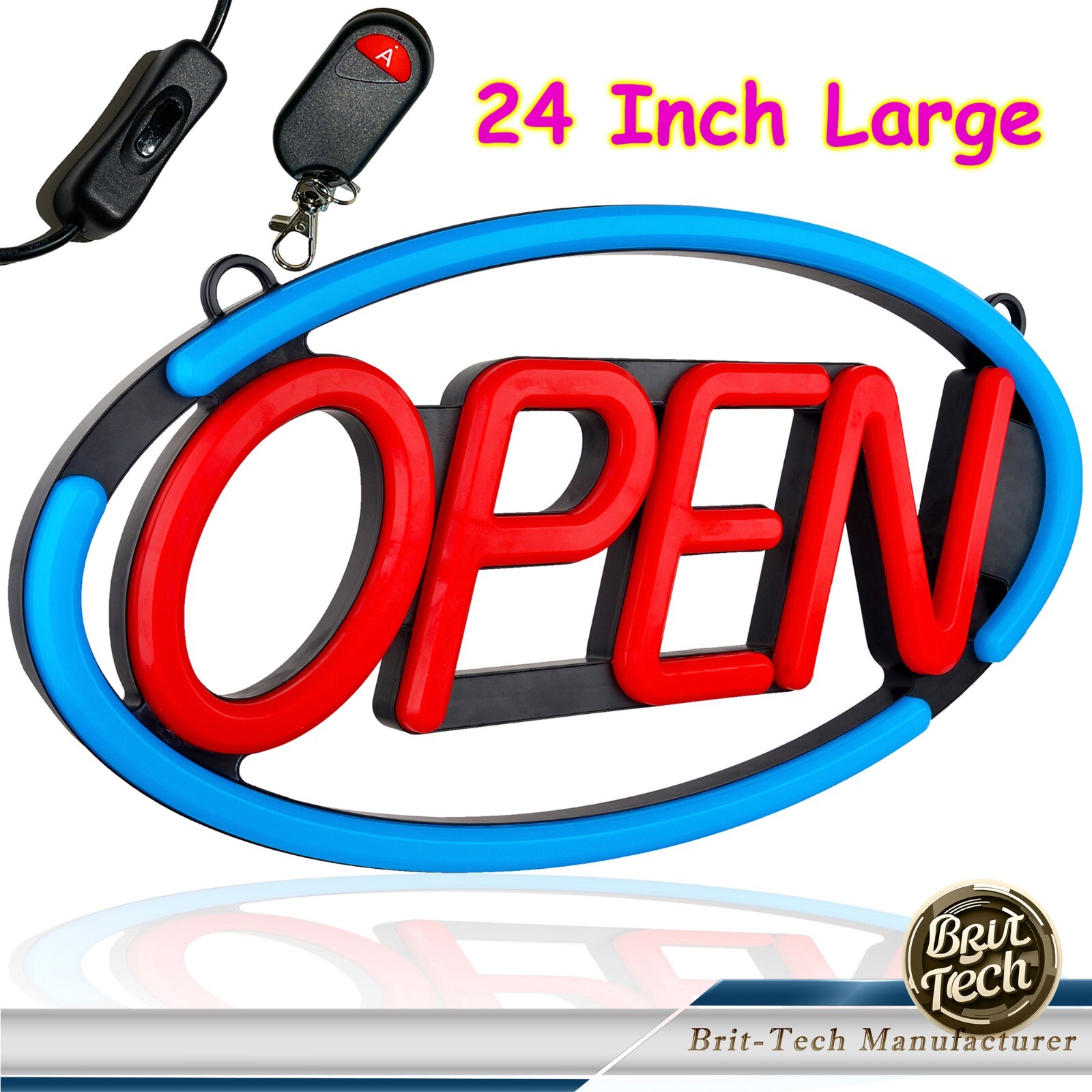 Large LED Open Sign 24&Prime; Neon Light Bright for Restaurant Bar Store Shop Business