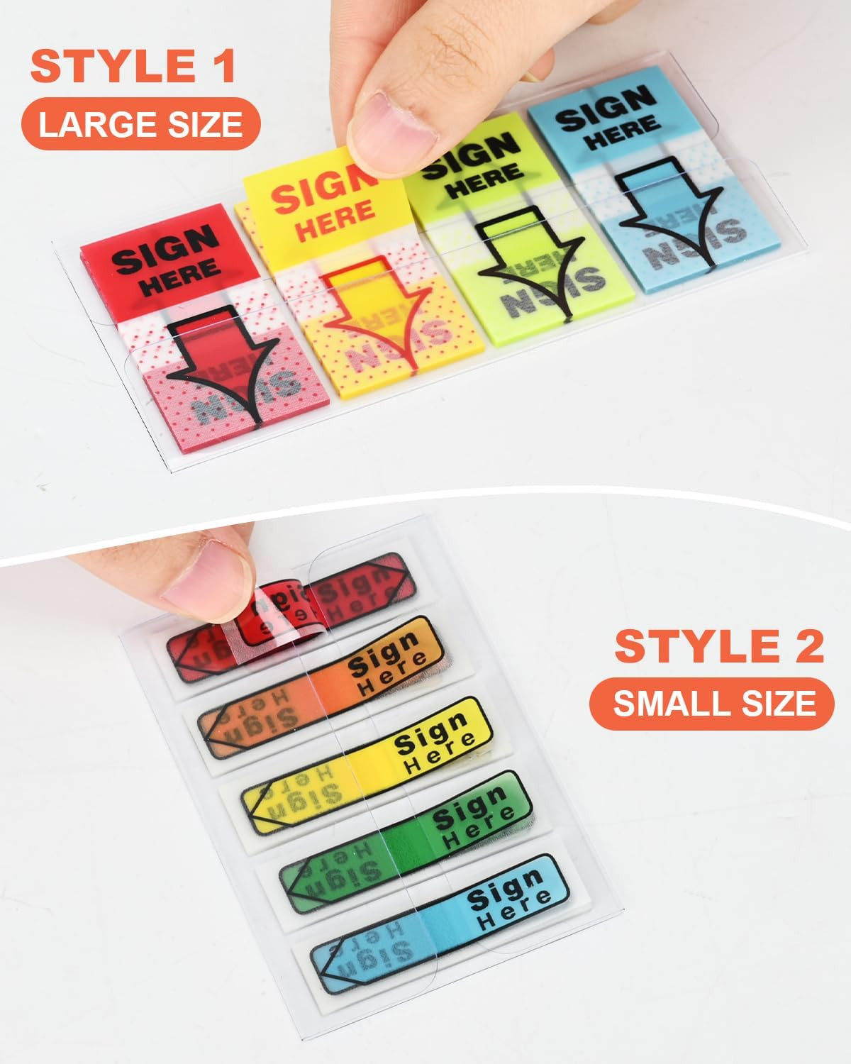 2 Styles Sign Here Sticky Tabs, 500 Pcs Sign Here Post It Flags, Signature Tags