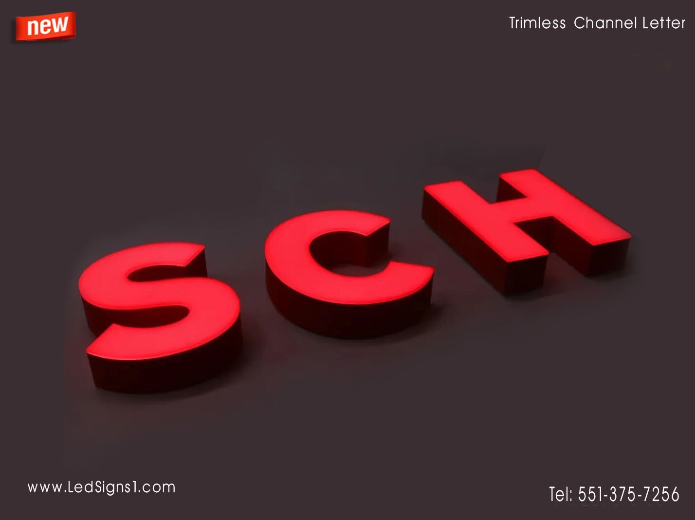 Custom made Trim less Channel Letters Signs Storefront signage 20 Inches