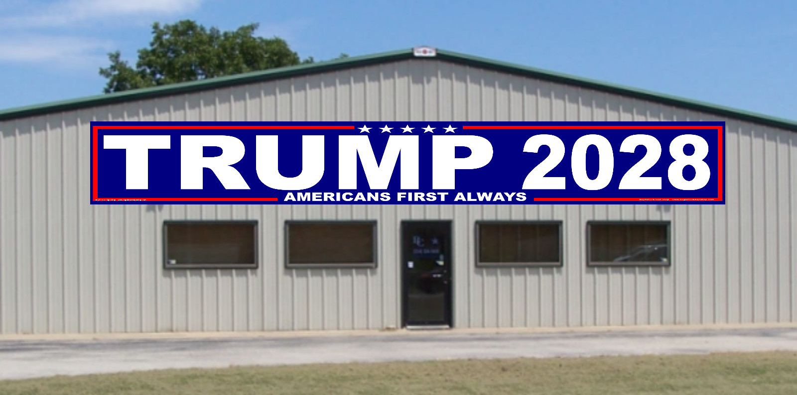 TRUMP 2028 – HUGE & LARGE – Square Red Banners – Reinforced Vinyl – USA MADE