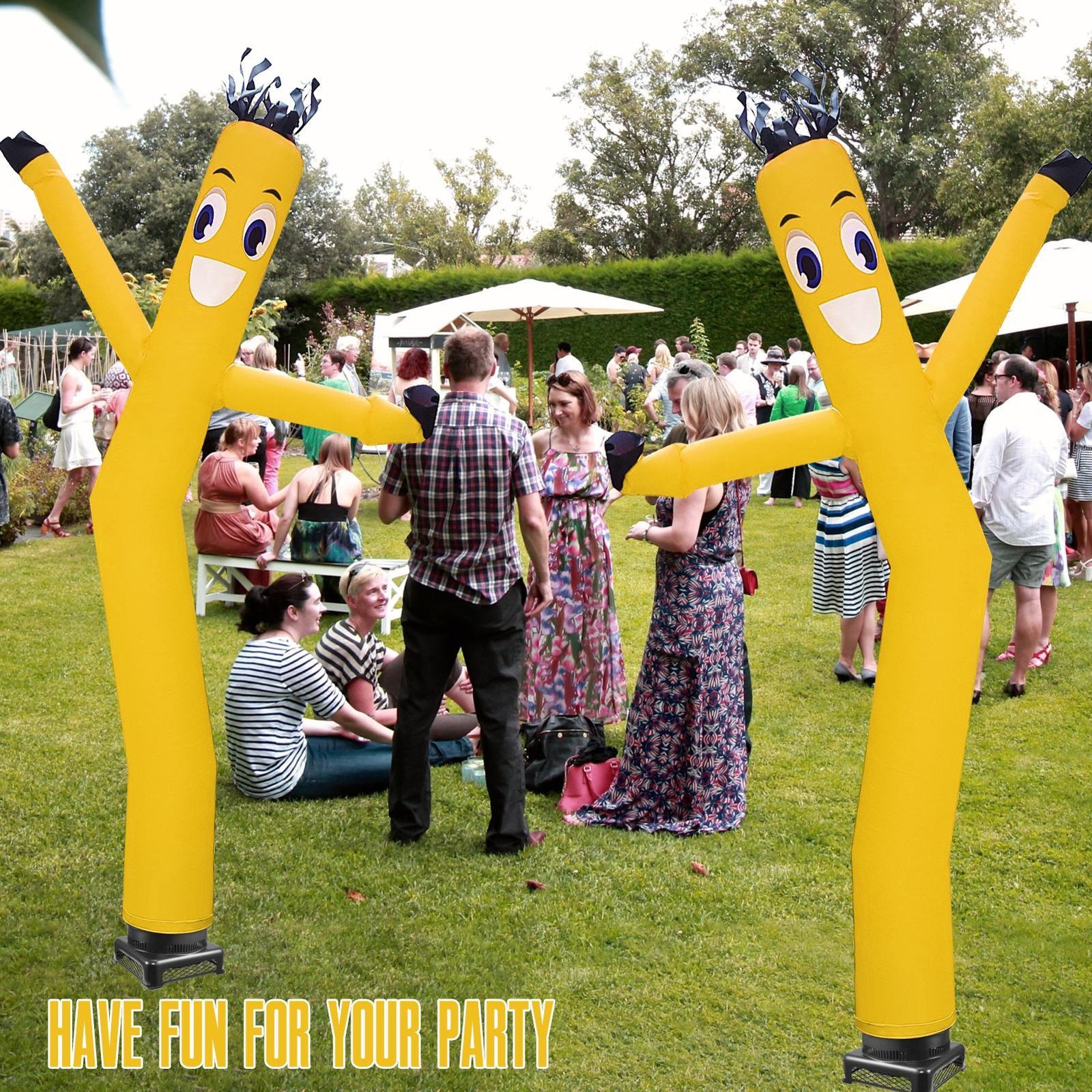 20ft Yellow Inflatable Dancing Sky Puppet Tube Man with Blower for Events