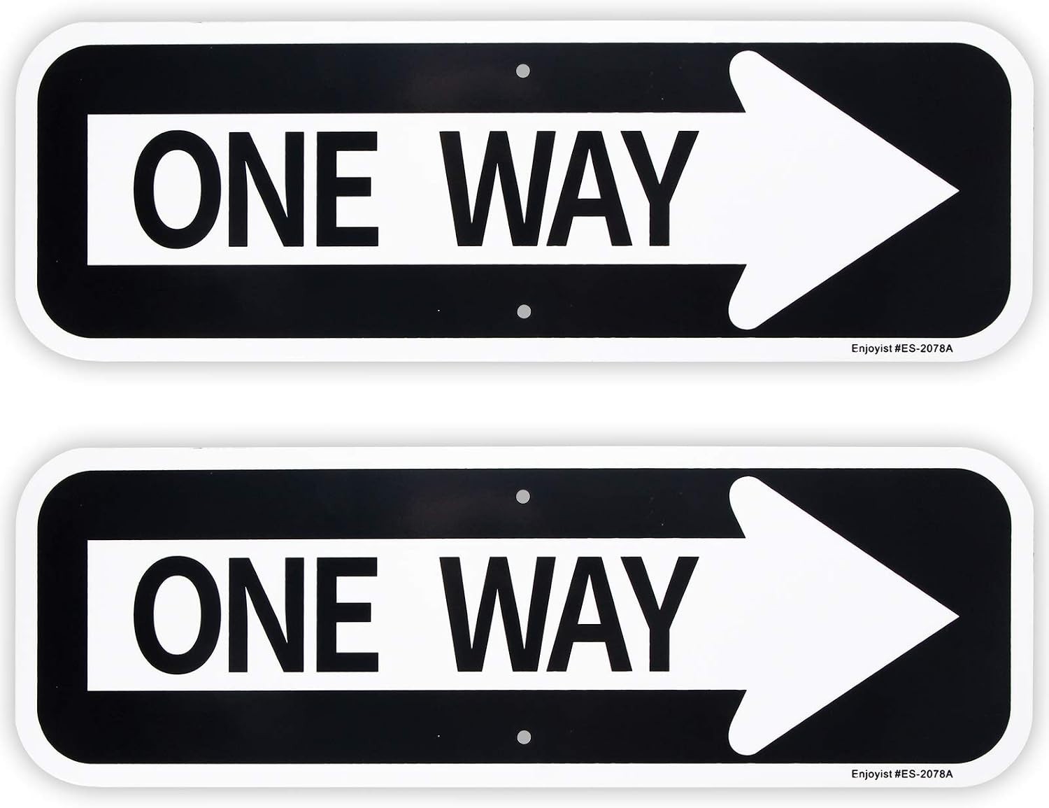 Durable 2-Pack Reflective Aluminum One Way Traffic Signs – 18×6 Inches