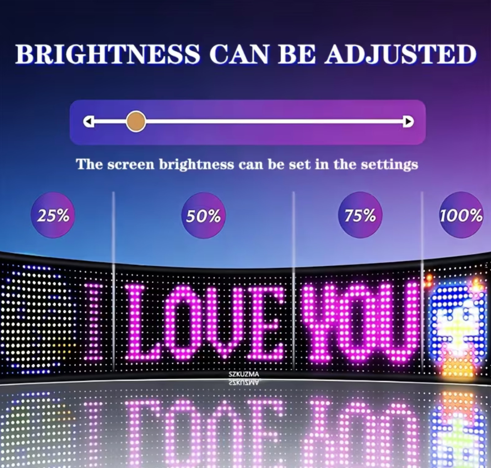 Programmable LED 15&Prime;x4&Prime; Flexible Display Remote Control Bluetooth Mobile App