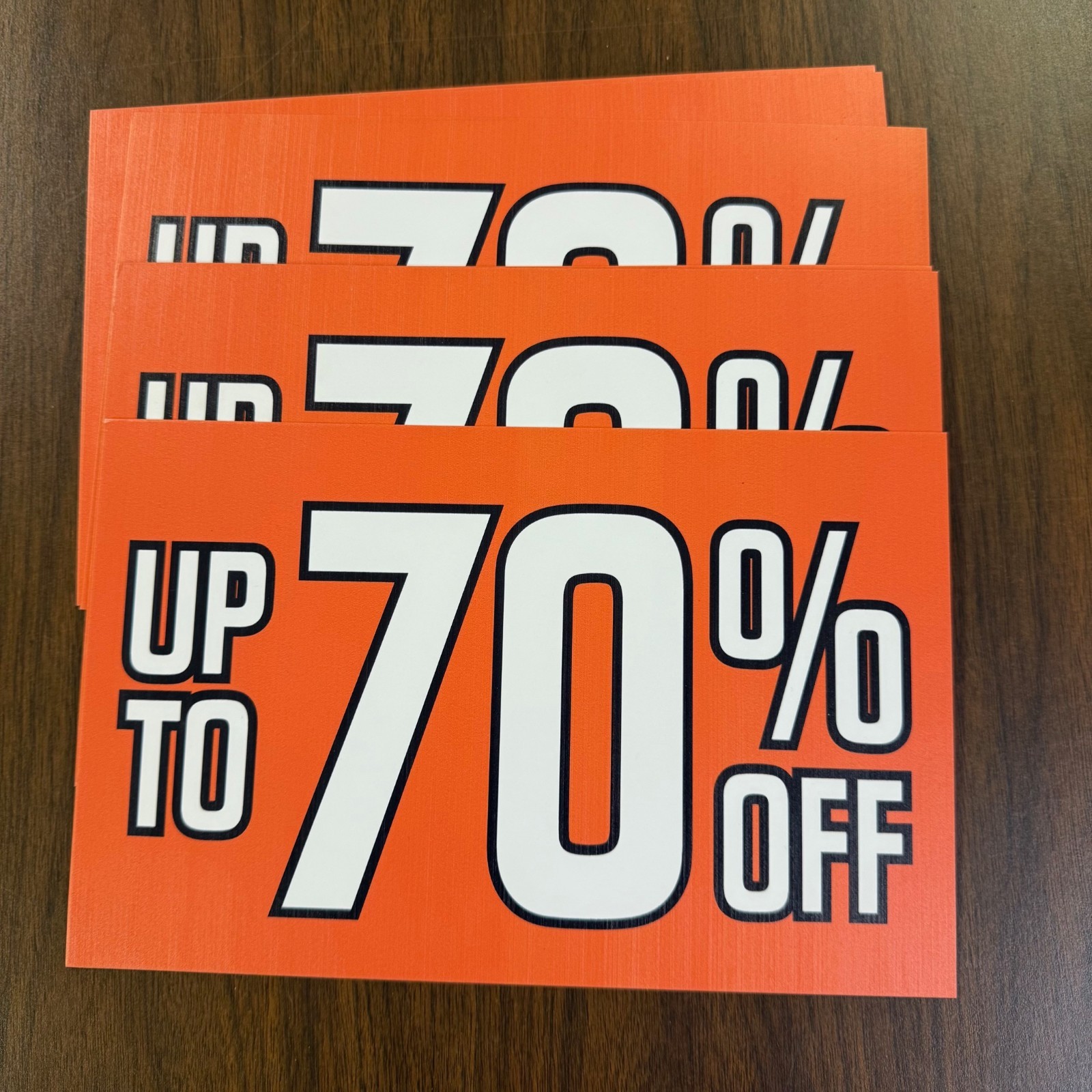 UP to 70 % OFF Sale Price Signs Price Cards for Retail -11&Prime;w x 7&Prime;H- 8 pieces