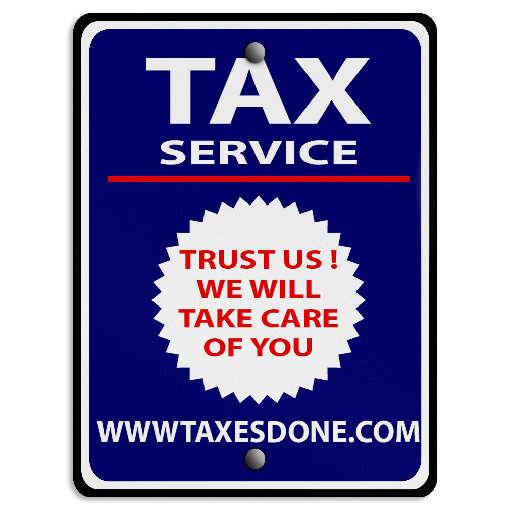 Vertical Metal Sign Tax Services Trust Us Business Weatherproof Street
