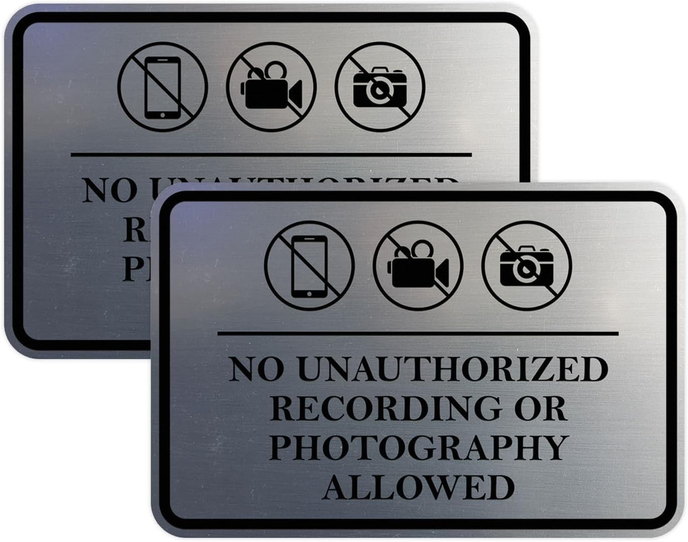 2 Pack Classic Framed No Unauthorized Recording or Photography Allowed 5&Prime; X 7&Prime;