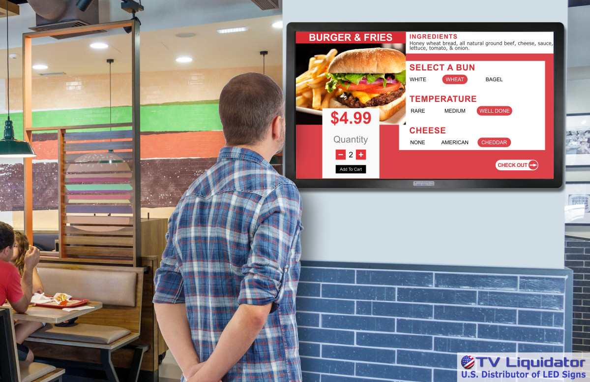 50&Prime; HD Wall Mount Touch Screen Computer Kiosk – Commercial Grade Digital Display