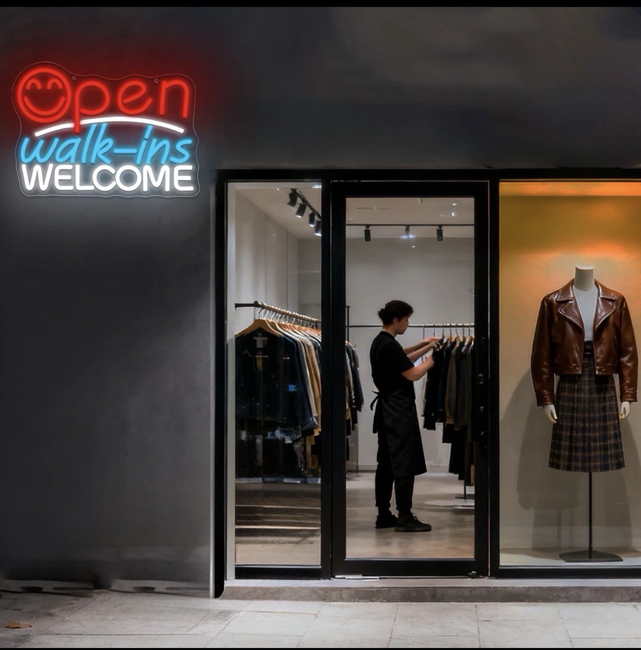 Open Walk Ins Welcome Neon Sign for Wall Decor Dimmable Open LED Signs for Bu…